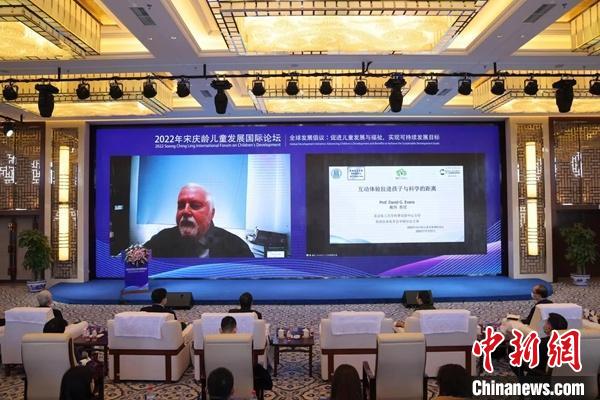 英國(guó)皇家化學(xué)會(huì)中國(guó)分會(huì)主席、北京化工大學(xué)特聘教授戴偉在線上作主旨報(bào)告 宋基會(huì)供圖