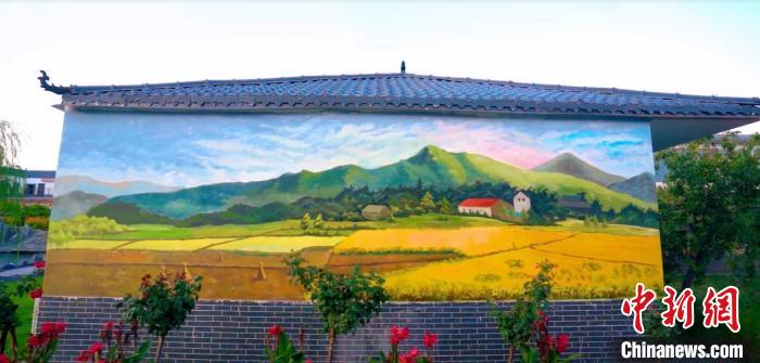 繪制好的鄉(xiāng)村墻繪。　寧夏文旅廳供圖
