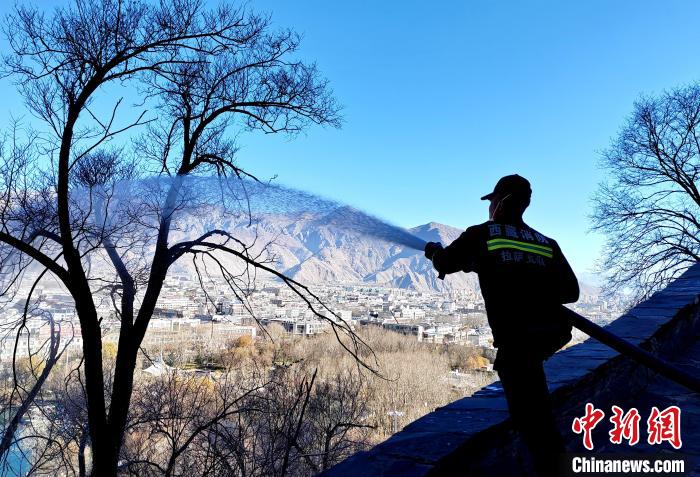 12月6日，布達(dá)拉宮消防救援大隊(duì)在布達(dá)拉宮山體林草區(qū)域開(kāi)展?jié)窕ぷ鳌！㈣?攝